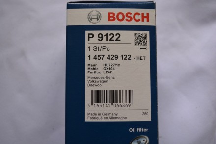 1457429122 Bosch Фільтр масляний 1 457 429 122 Bosch