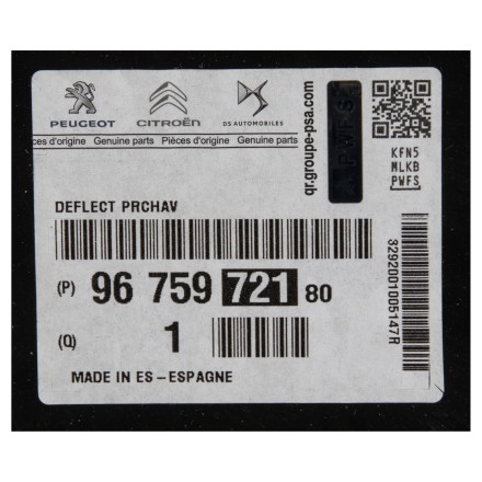 9675972180 PSA ДЕФЛЕКТОР ПЕР. БАМПЕРА