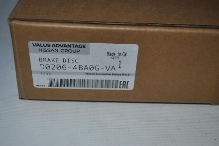 D02064BA0GVA Nissan Диск гальмівний передній VA