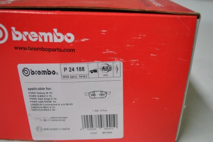 P24188 Brembo Гальмівні колодки