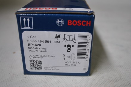 0986494501 Bosch Колодки гальмівні передні