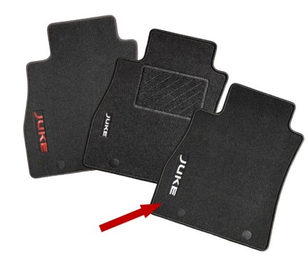 KE7451K001 Nissan Килимки велюрові чорні F15 2WD (білий логотип) KE7451K001 Nissan