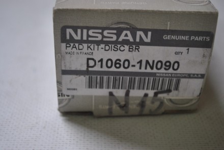 d10601n090 Nissan Колодки гальмівні передні