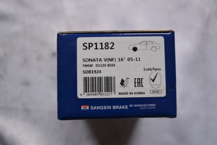 SP1182 Sangsin Brake Колодки гальмівні передні дискові SP1182  Hyundai