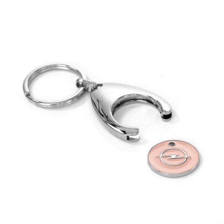 OC11436 Verticas Брелок OPEL з ключом від магазинного візка, рожевий