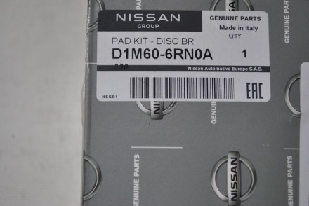 d1m606rn0a Nissan Колодки гальмівні передні