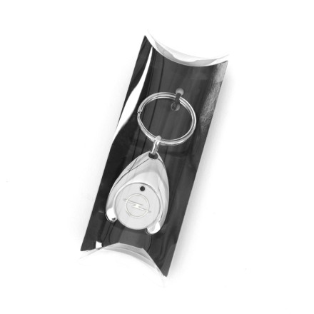OC11435 Verticas Брелок OPEL з ключом від магазинного візка, білий