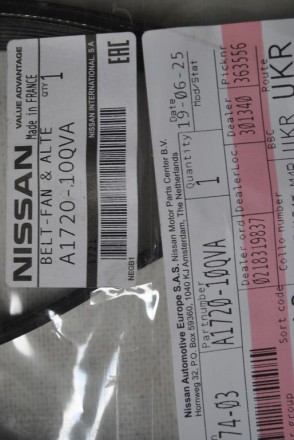A172010QVA Nissan Ремінь поліклиновий 7PK1569