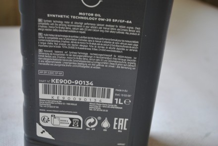 ke90090134 Nissan Олива моторна 0W20 SP/GF-6A 1л